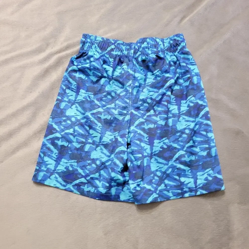 Under Armour Athletic Shorts Boys Size 6 Blue Geometric Comfort Stretch‎ Pull On